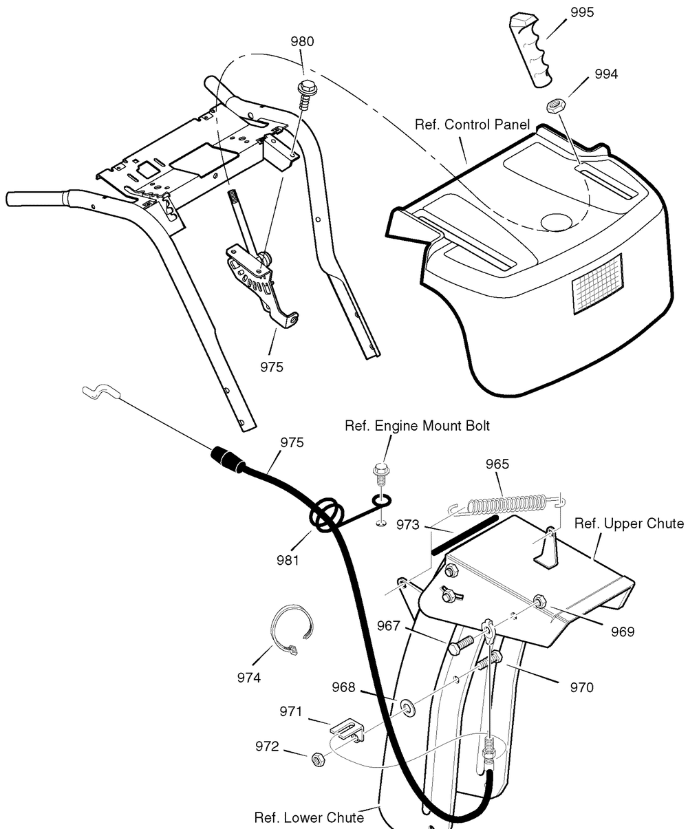 Remote Control Diagram and Parts List for 632130X16B 2004 Briggs and Stratton Snow Blower